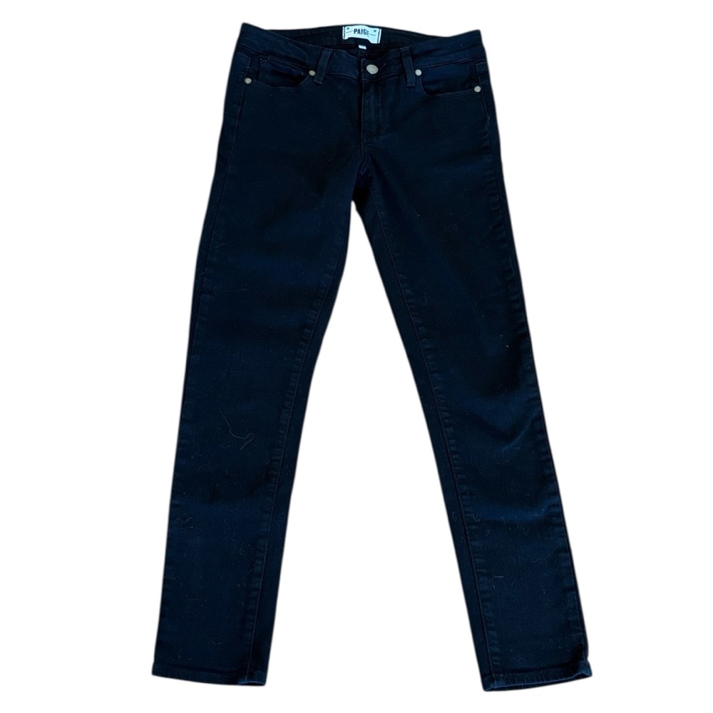 Paige Peg Skinny Ankle Black Overdye Jeans Size 27
